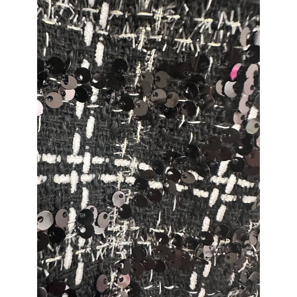 Gianni Bini Sequin Tweed A - Line Mini Skirt Women's Size 10 Black White NWT - Picture 12 of 14